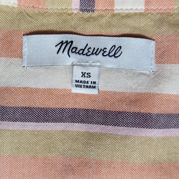 Madewell The Courier Button-Back Rainbow Stripe Shirt, Size XS - Picture 7 of 8